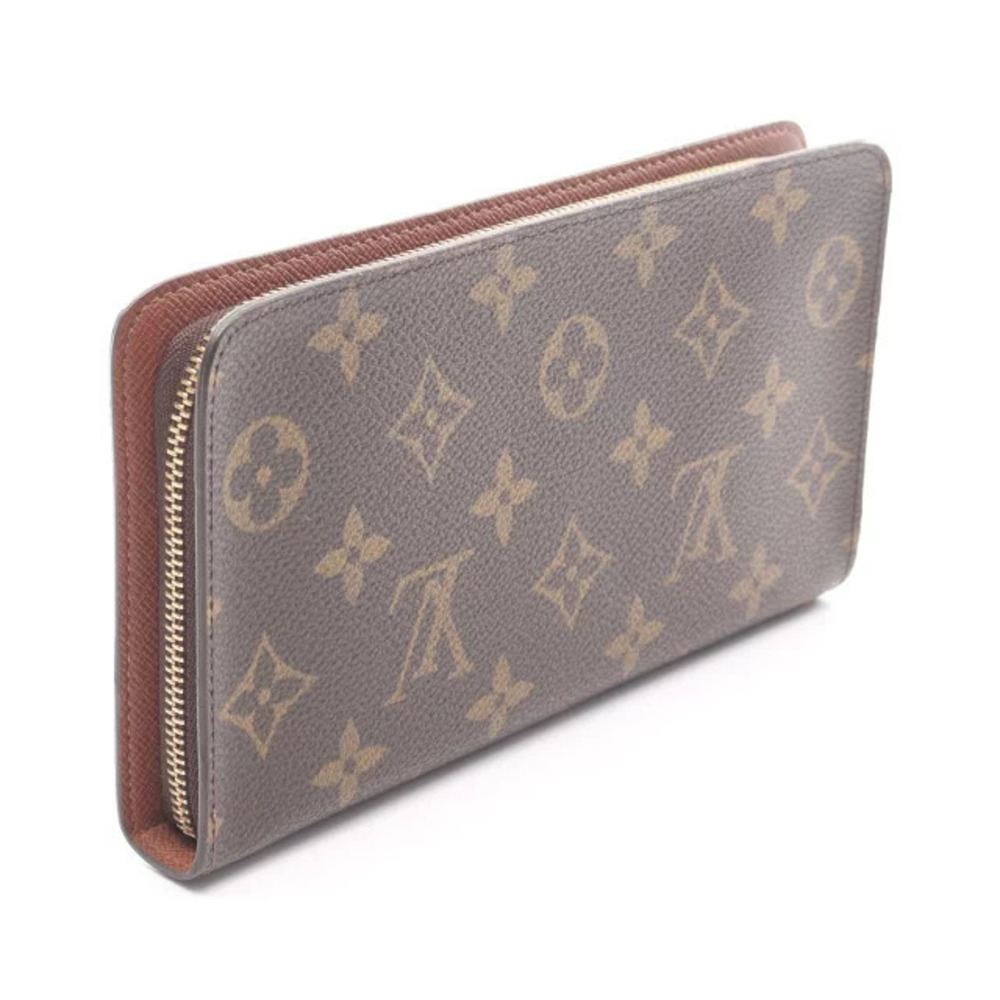 Louis Vuitton Monogram Portemonnaie Zip Round Wallet Leather Brown